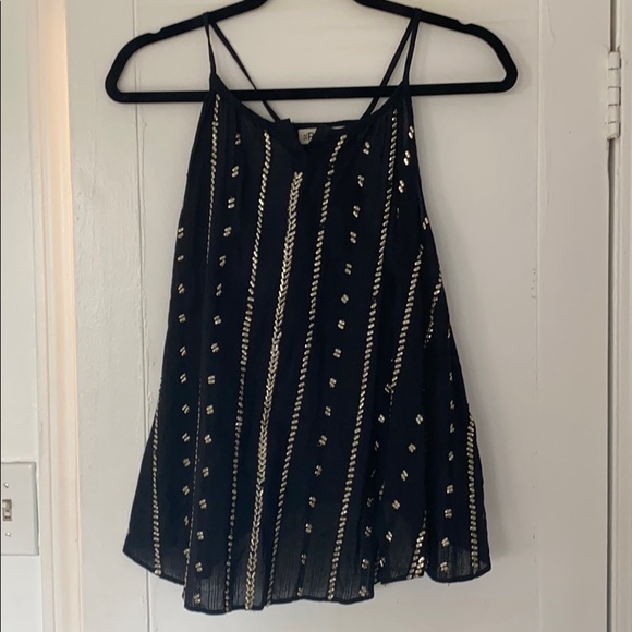 Black shirt with gold beads - Picture 1 of 3